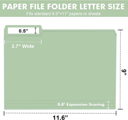 File Folder, RAZCC 150 Pack 1/3 Cut Tab File Folders Letter Size, Manila Folders, Folders with Tab, Great for Organizing and Easy File Storage