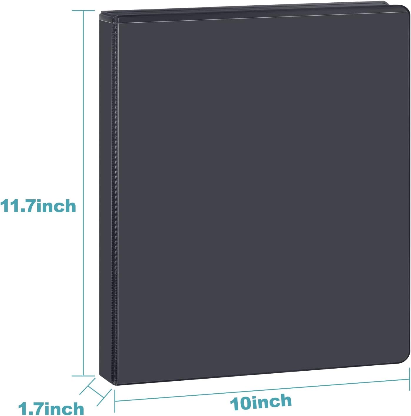 3 Ring Binder 1-1/2 Inch, ViVin Sturdy 1.5"-Slant D Ring Binder with 2 Interior Pockets, Clear View Cover, PVC-Free, Fits 350 Sheets of US Letter Size Paper (6 Pack, White)