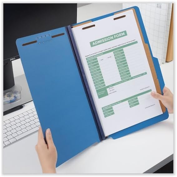Universal 10311 Pressboard Classification Folders, Legal, Six-Section, Cobalt Blue (Box of 10)