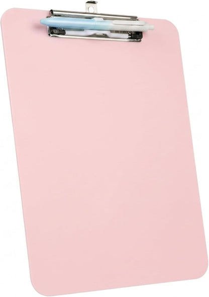 Pink Plastic Clipboard,Nursing Clipboard,Standard Letter A4 Size,Heavy Duty Clip Boards 8.5x11,Cute Clipboards with Pen Holder for Women Kids Students,School Office Home Work