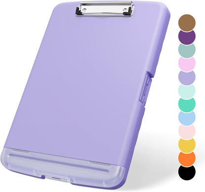 Plastic Clipboard with Storage, 8.5 x 11 Storage Organization Box Side-Opening, Heavy Duty Clip Board with Pen Holder and Paper Folder for Nurses, Teachers, Office & School Supply, Orange