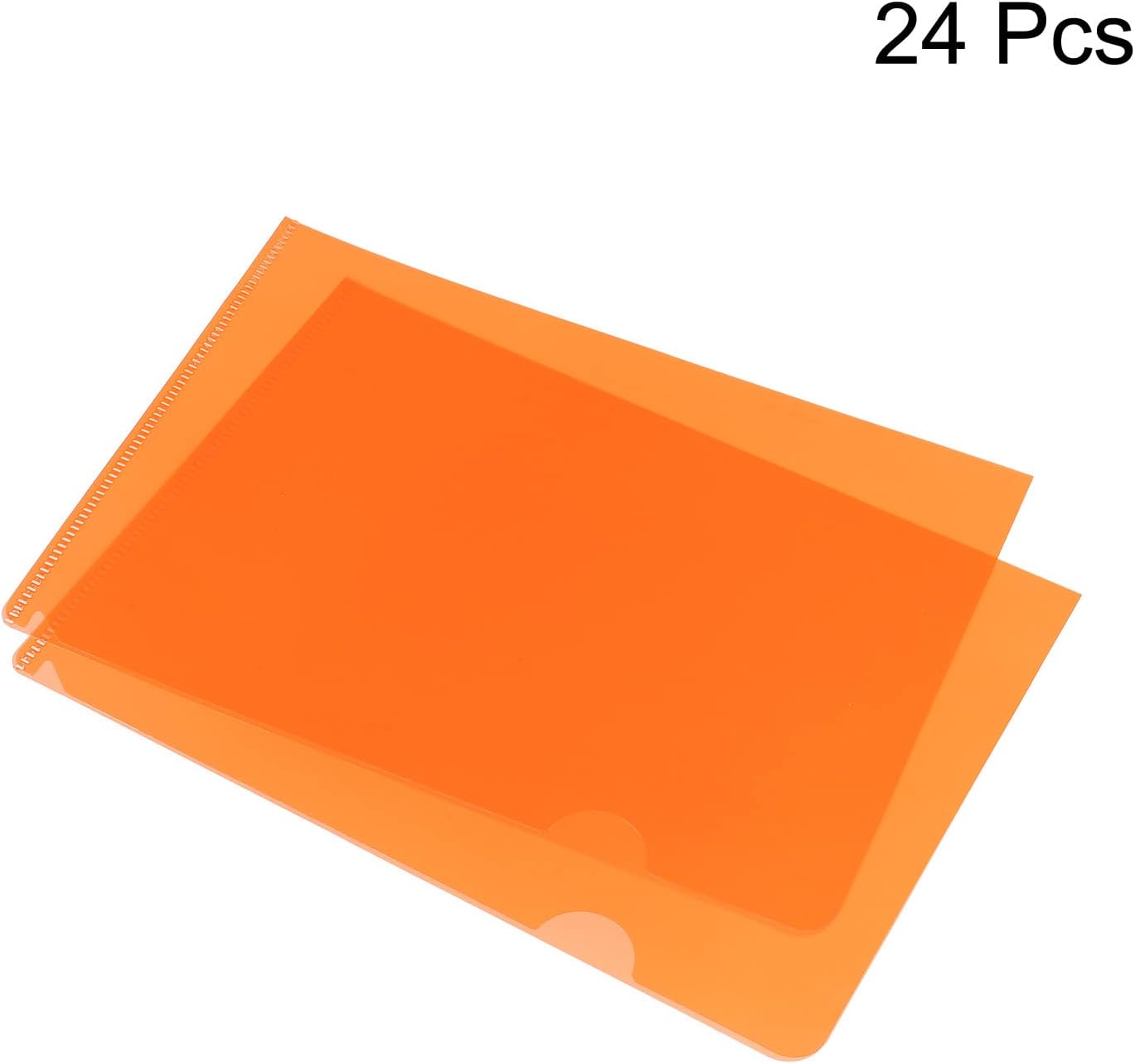 PATIKIL l Type Folders 24 Pack 8.9 x 6.3 Inches A5 Plastic Clear Document Folder File Jacket Sleeves Project Pockets, Yellow
