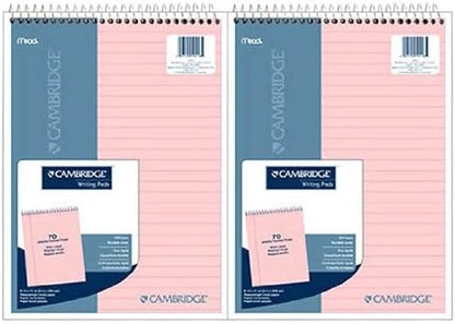 Cambridge Wirebound Legal Pad, 8.5 X 11 Inches, Rose, 70 Sheets (59418)