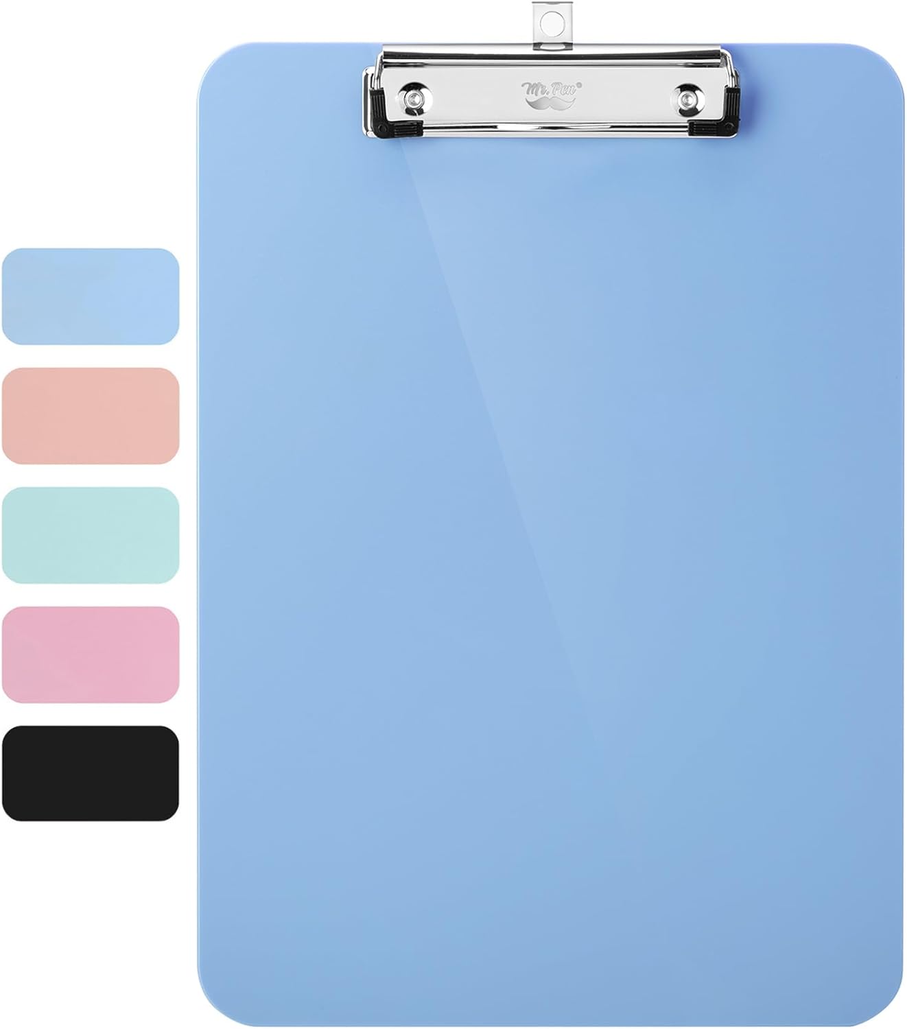 Mr. Pen- Plastic Clipboard, Letter Size, Black, Clipboard Plastic, Low-Profile Metal Clip with Retractable Hanging Hole
