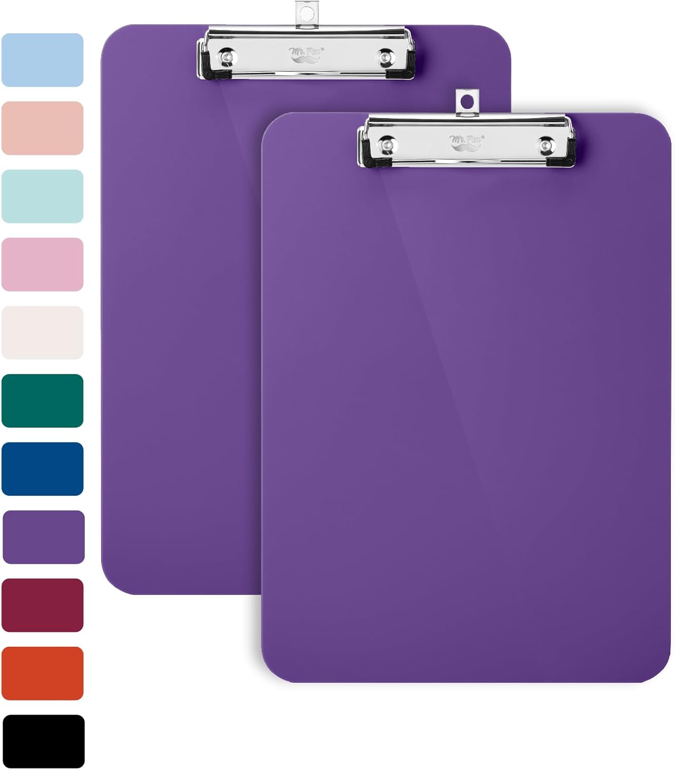 Mr. Pen- Plastic Clipboard, 12.5" x 9", 2 Pack, Clipboard Plastic, Low-Profile Metal Clip with Retractable Hanging Hole