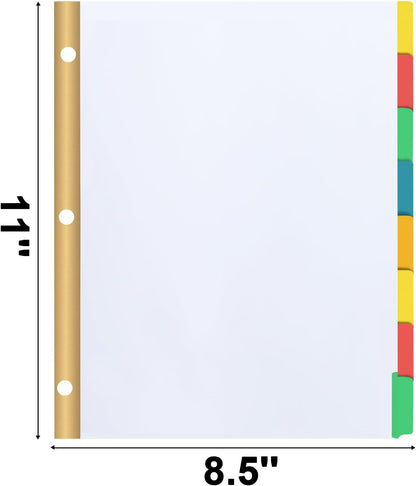 Binder Divider, PANDRI 120 Pack Binder Index White Dividers with 5 Tabs, Letter Size Paper Binder Divider for School Office Home Business