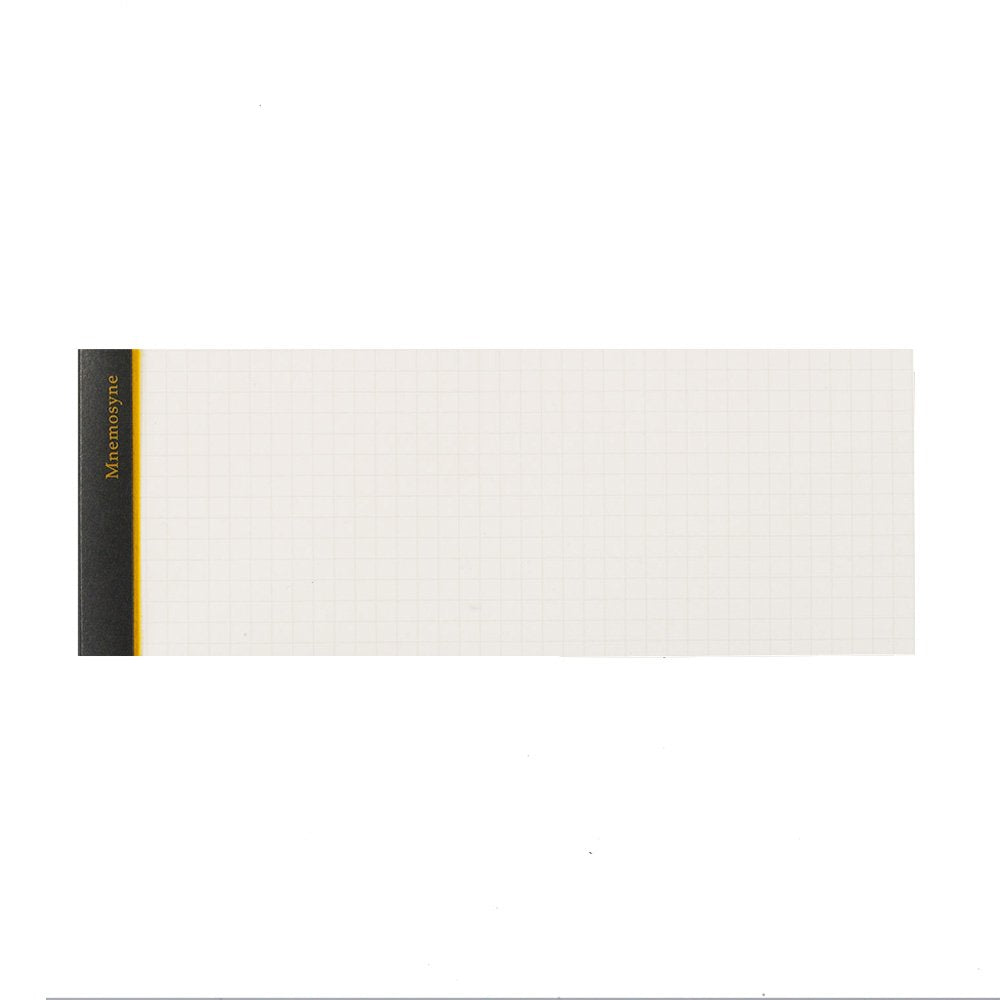 Maruman Mnemosyne Stapled Grid Notepad- Long Vertical 7.87" x 2.95" Layout, 50 Sheets / 100 Pages, 5mm Graph Paper Notepad, Perforated Pages, Vertical Binding, With Quality Paper Made in Japan