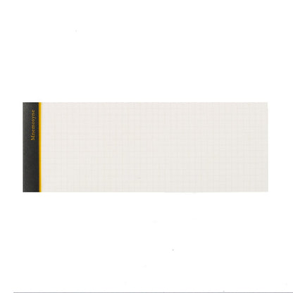 Maruman Mnemosyne Stapled Grid Notepad- Long Vertical 7.87" x 2.95" Layout, 50 Sheets / 100 Pages, 5mm Graph Paper Notepad, Perforated Pages, Vertical Binding, With Quality Paper Made in Japan