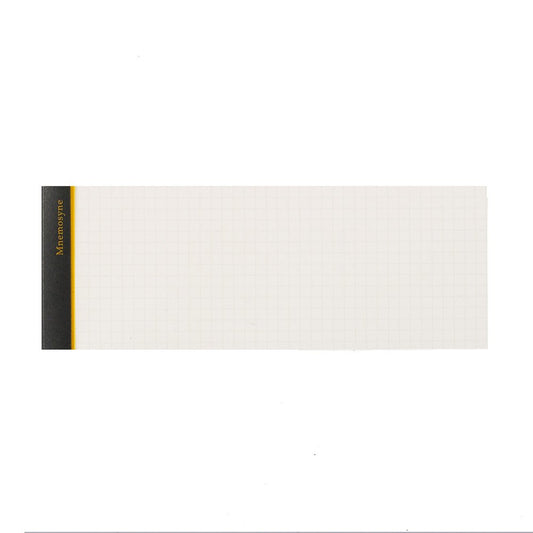 Maruman Mnemosyne Stapled Grid Notepad- Long Vertical 7.87" x 2.95" Layout, 50 Sheets / 100 Pages, 5mm Graph Paper Notepad, Perforated Pages, Vertical Binding, With Quality Paper Made in Japan