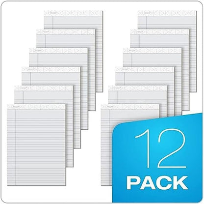 Tops Prism Writing Pads, 8-1/2" x 11-3/4", Legal Rule, Gray, Perforated, 50 Sheets, 12 Pack (63160)