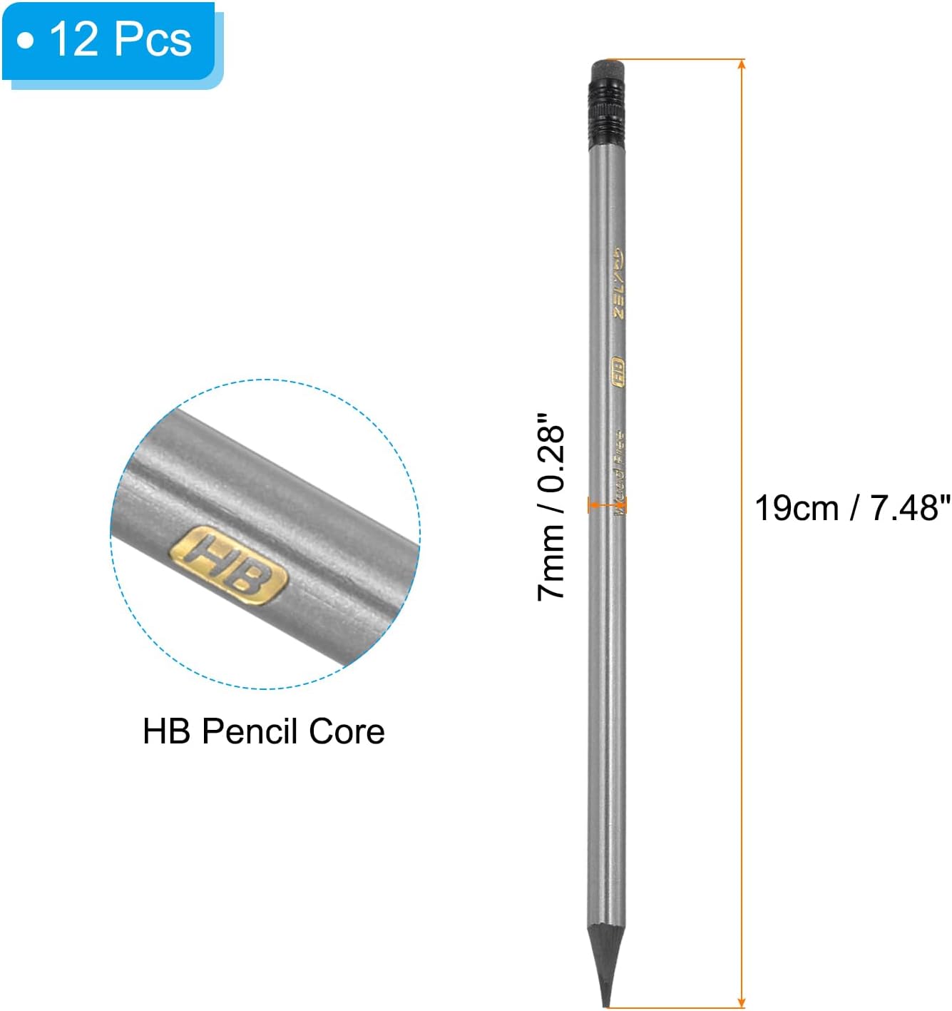 PATIKIL Round Pencils, 12 Pcs HB Graphite Pencil Wooden Pencils with Eraser for Classroom Office Writing Drawing Supplies, Green Black