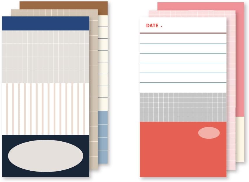 Monolike Memopad Memories design B SET - 4 Packs, 4 Different Designs, 100 Sheets Per Pad, Total 400 Sheets, Note pads, Writing pads, 3.15 x 4.17 Inches