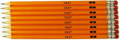 S & E TEACHER'S EDITION 432Pcs Pencils & Erasers Tops Set, 288 Pcs Pre-sharpened pencils No. 2, with 144Pcs Eraser Caps, #2 HB pencil sharpened, Back to school, 432Pcs/box.