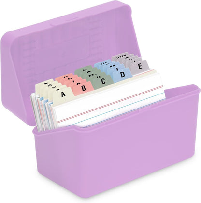 H4D 3x5 Index Card Holder with 100 Heavyweight Ruled Index Cards and 25 Plastic Dividers, Black