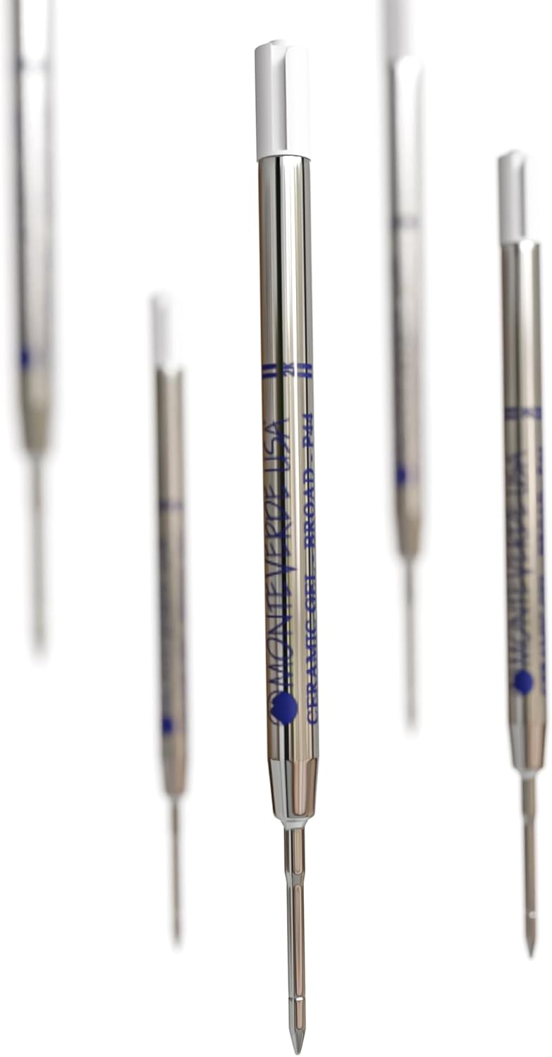 Monteverde USA Capless Ceramic Gel Refills to Fit Parker Pens, Broad Point, Blue Ink, 2-Pack – Smooth and Vibrant Writing Solution