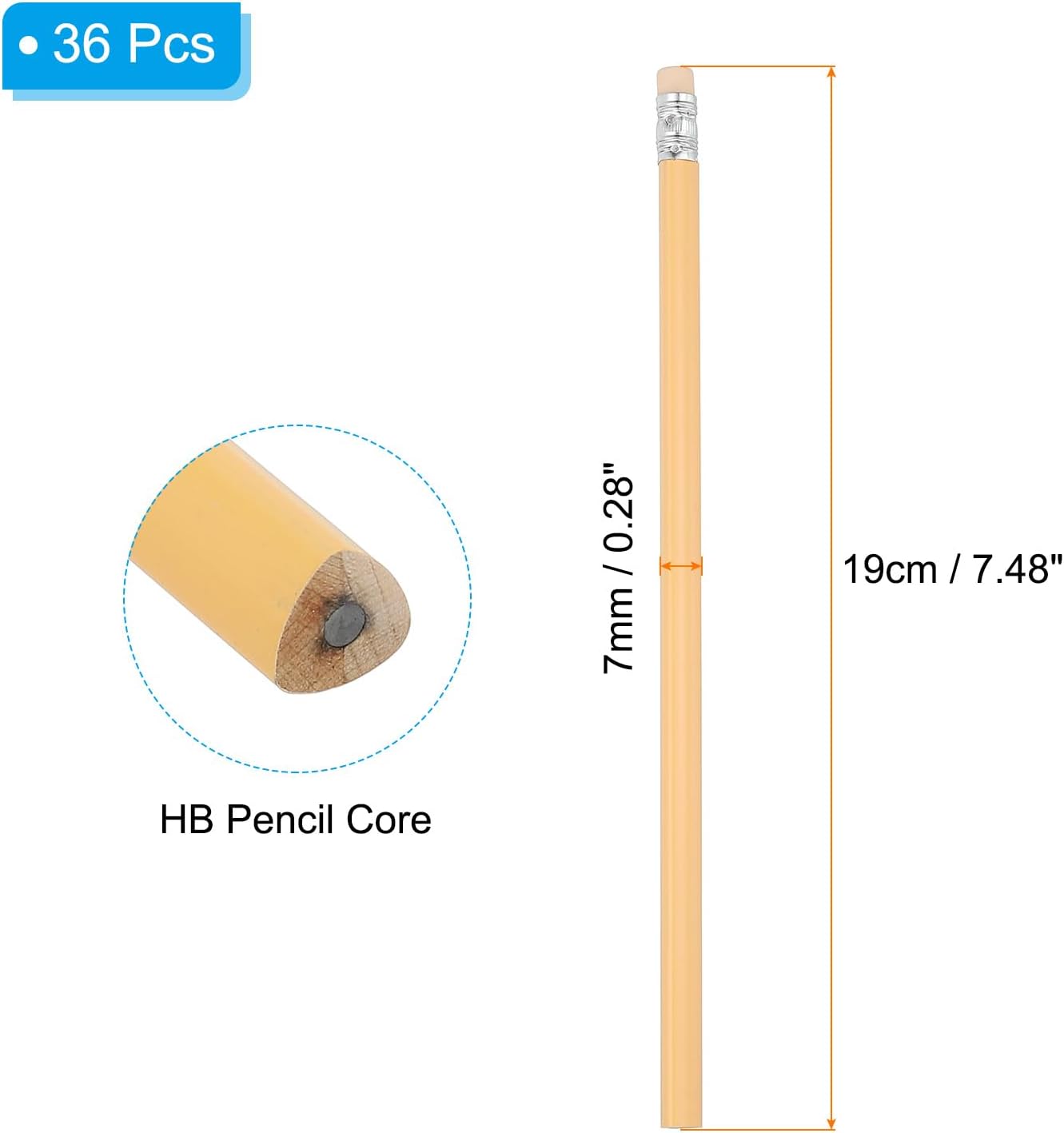 PATIKIL Round Pencils, 36 Pack Triangle HB Graphite Pencil Woodcase Wooden Pencils with Eraser for Classroom Office Writing Drawing Supplies, Green