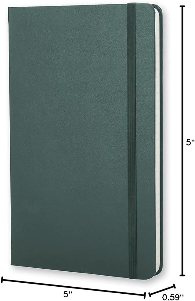 Moleskine Classic Notebook, Hard Cover, Ruled/Lined, Large (5" x 8.25"), Forest Green, 240 Pages