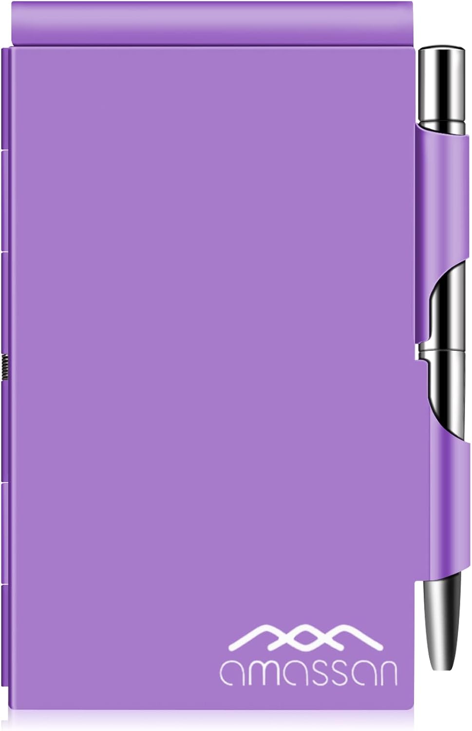 amassan Metal Small Notebook, Mini Notepad, Small Pocket Notepad Aluminum Note Case with Mini Metal Pen and 60-Page Sheets - Memo Books Note Pads(Gold)