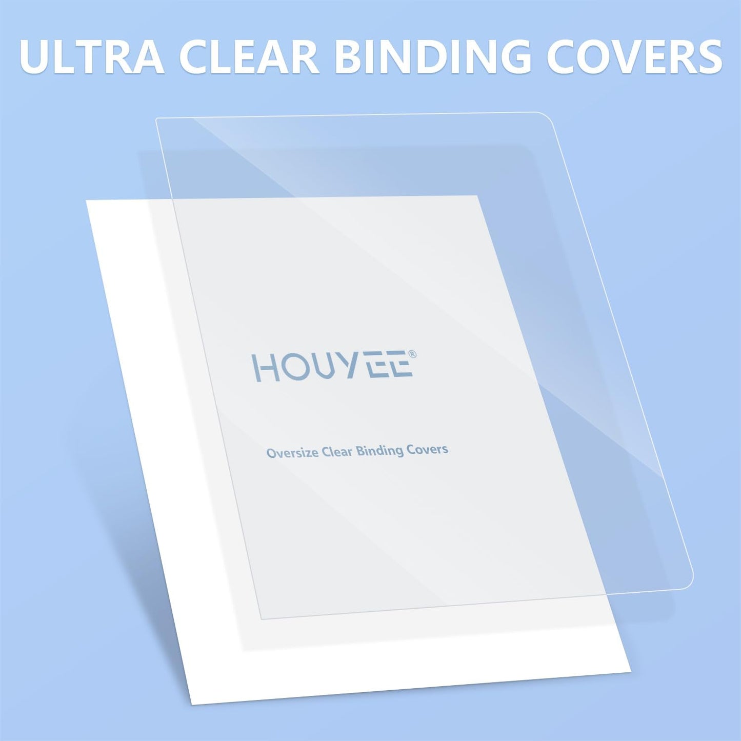 HOUYEE 100 Pack10 Mil Clear Binding Presentation Covers, PVC Report Cover Sheets for Binding, Square Corner, 8.5 x11 Inches, Letter Size