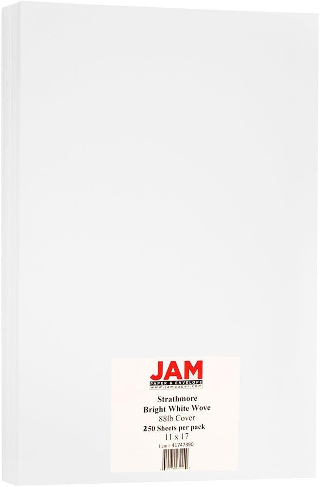 JAM PAPER Ledger Matte 24lb Paper - 90 gsm - 11 x 17 Tabloid - Yellow Recycled - 100 Sheets/Pack