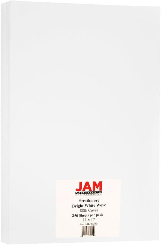 JAM PAPER Ledger Matte 24lb Paper - 90 gsm - 11 x 17 Tabloid - Yellow Recycled - 100 Sheets/Pack