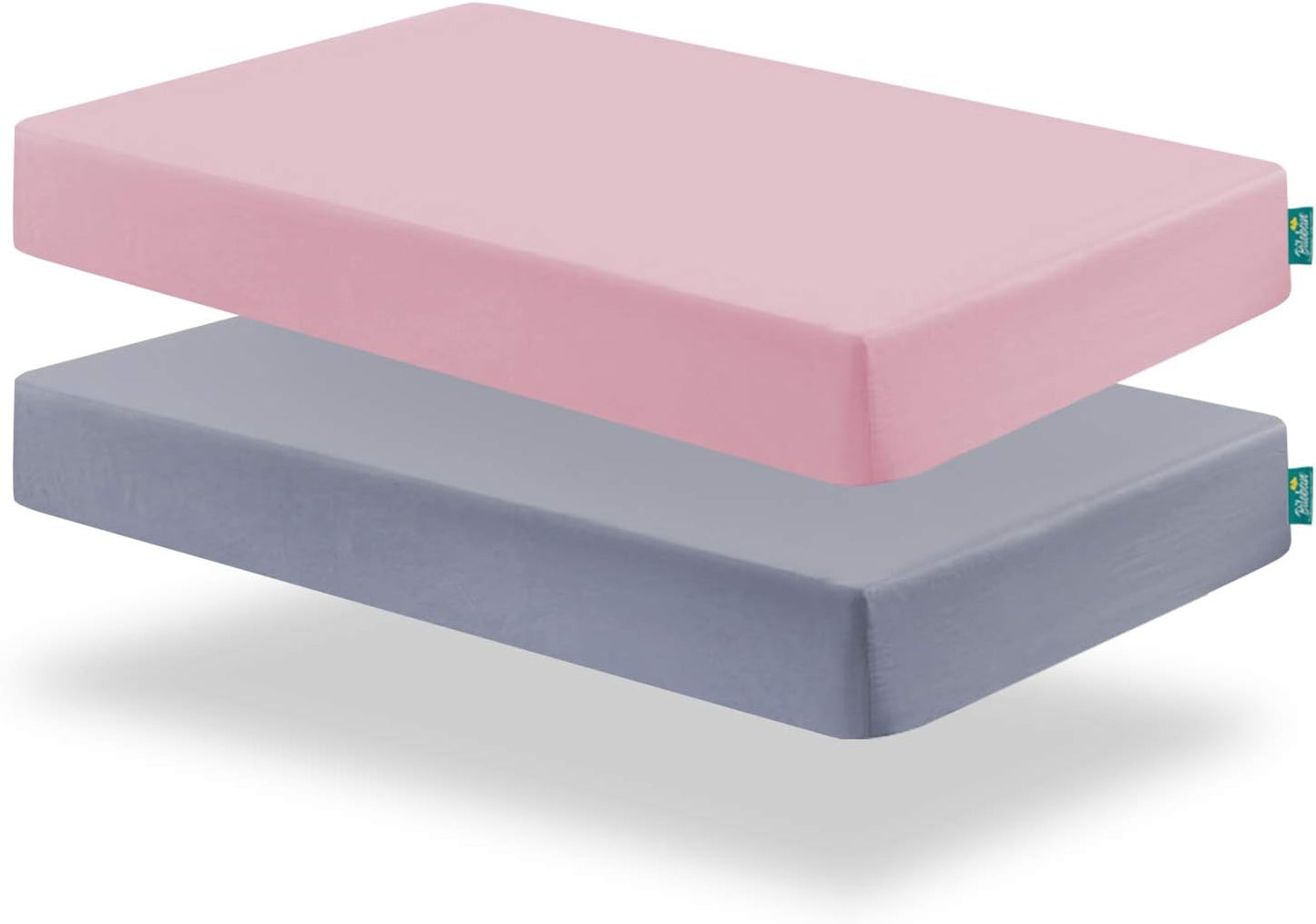 Pack and Play Sheets and Waterproof Pack n Play Mattress Protector Pad Cover 4 Pack Set, Ultra Soft Pack n Play Mattresses Sheets Compatible with Graco Pack n Play, Grey&Navy