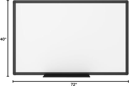 VIZ-PRO Magnetic Dry Erase White Board, 36 X 24 Inches, Black Aluminium Frame