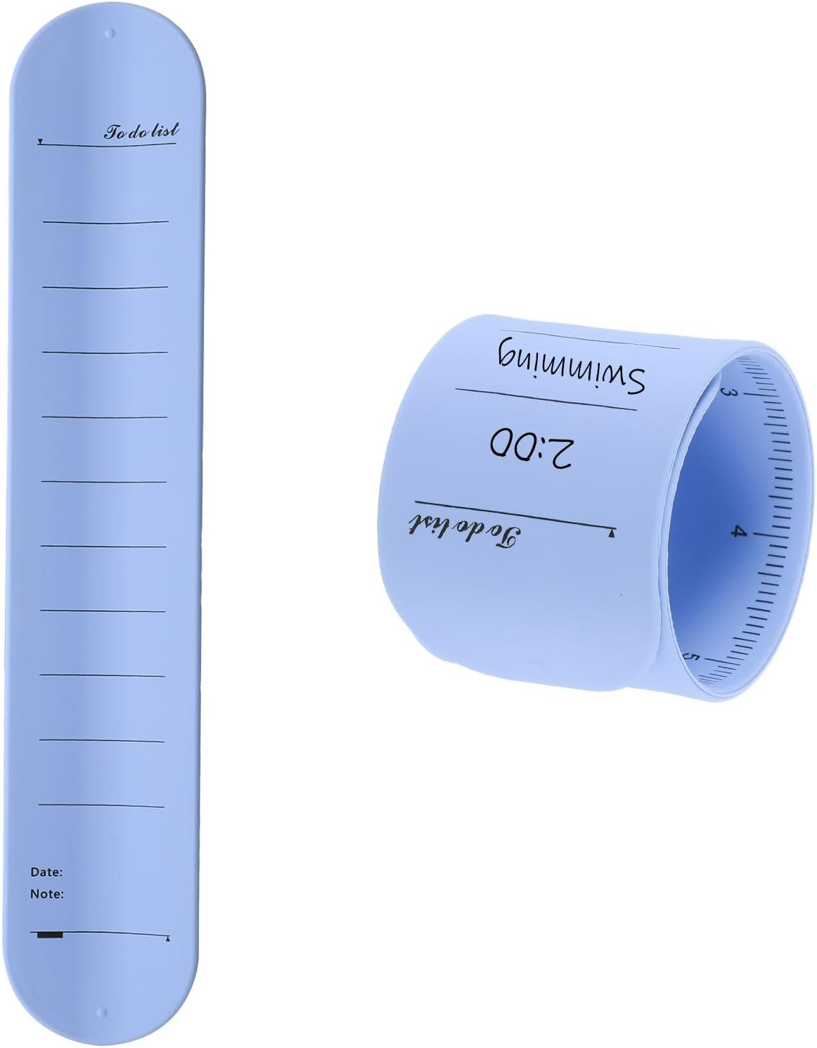 uxcell 2Pcs Writable Wrist Band, 9.45" x 1.18" Waterproof Slap Bracelet Reusable Writable Erasable to Do List Silicone Memo Wrist Bands for Planner Reminder (White)