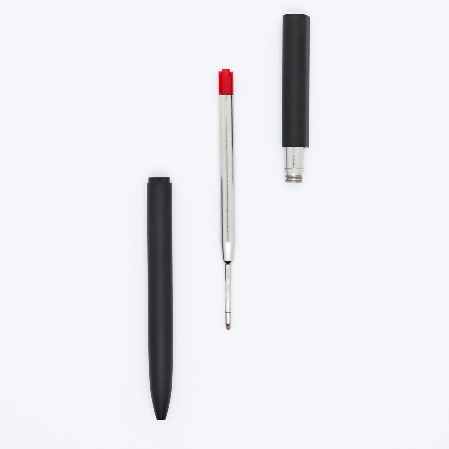 DunBong Pen Refills, Black Ink Refill Pack of 5, Replaceable Ballpoint Pen Refills, Medium Point Metal Refill (Black)