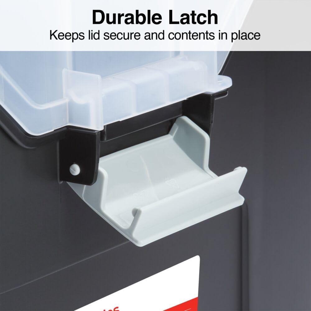 STAPLES Plastic File Box with Snap Lid, Letter/Legal Size, Clear, 4/Carton