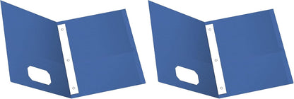 Oxford Two-Pocket Folders w/Fasteners, Red, Letter Size, 25 per Box (57711)