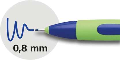 Schneider Xpress Premium Fineliner, 0.8 mm Porous Point, Light Green Barrel, Blue Ink, Box of 10 Pens (190003)