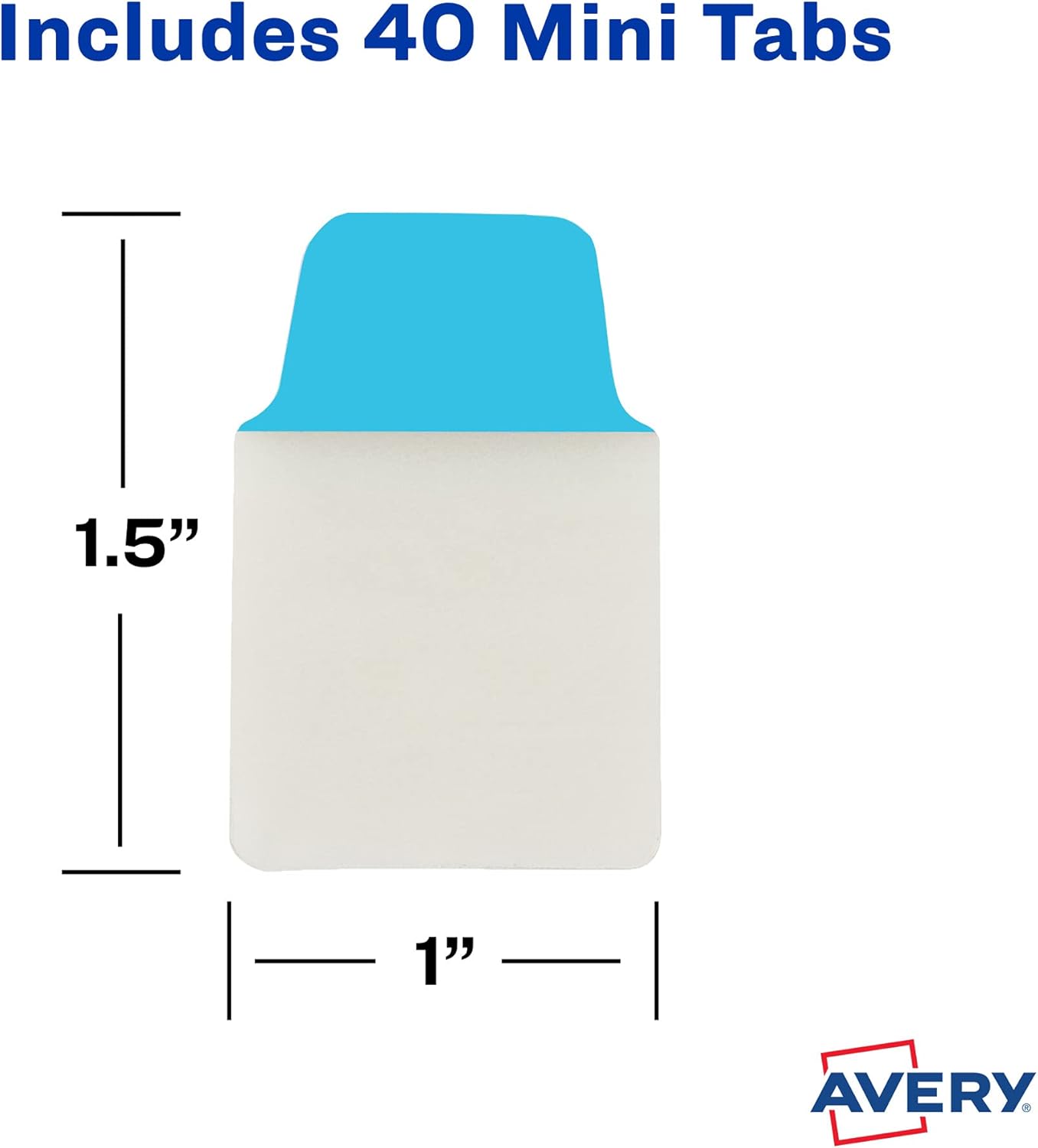 Avery Mini Ultra Tabs, 1" x 1.5", 2-Side Writable, Assorted Metallic Colors, 40 Repositionable Tabs (74785)