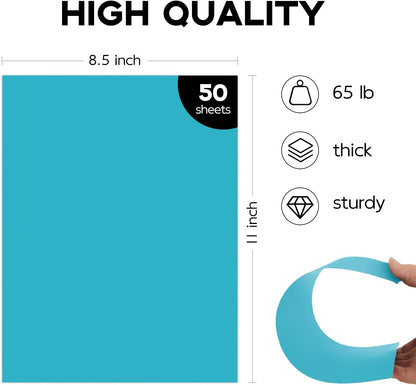 50 Pack White Cardstock 8.5 x 11 White Paper, Goefun 65lb Card Stock Printer Paper for Cards Making, Office Printing, Certificate