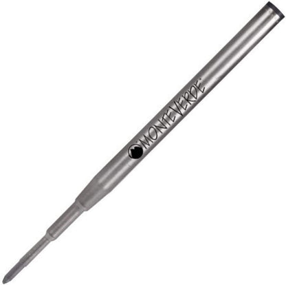 Monteverde USA Capless Ceramic Gel Refills to Fit Montblanc Ballpoint Pens, Fine Point Black Ink, Converts to Capless Rollerball, 2-Pack (M132BK)