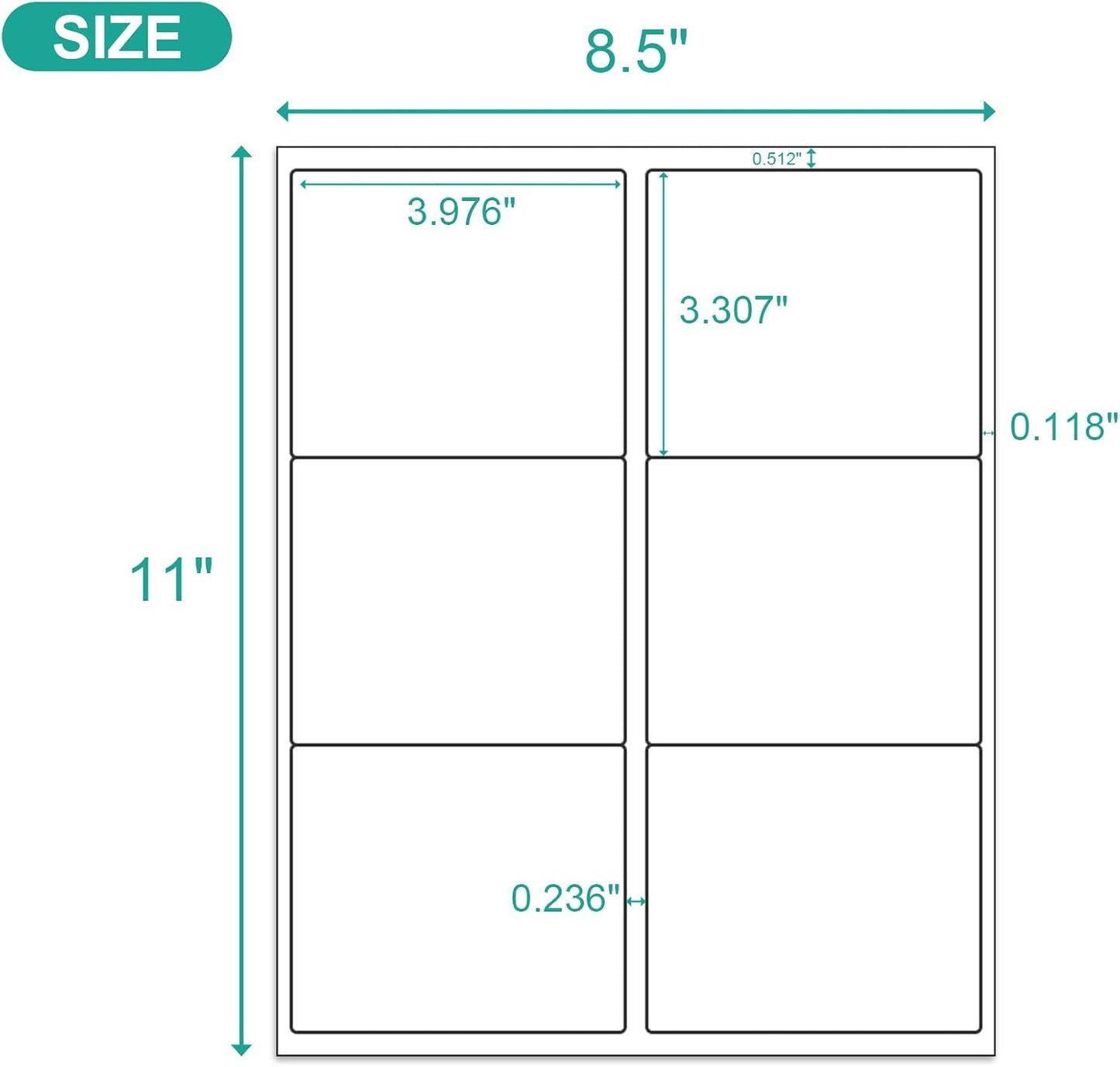MFLABEL Half Sheet Shipping Labels - 200 Self Adhesive Sticker Sheets for Laser & Inkjet Printers, Waterproof & Smudge-Free, with 12 Free Fragile Labels for Packaging, Shipping and Crafting - Colors A