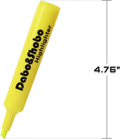 Dabo&Shobo Yellow highlighter, 24 Pack -bright color, chisel tip, for Adults Kids Highlighting in the Home School Office, Tank Style