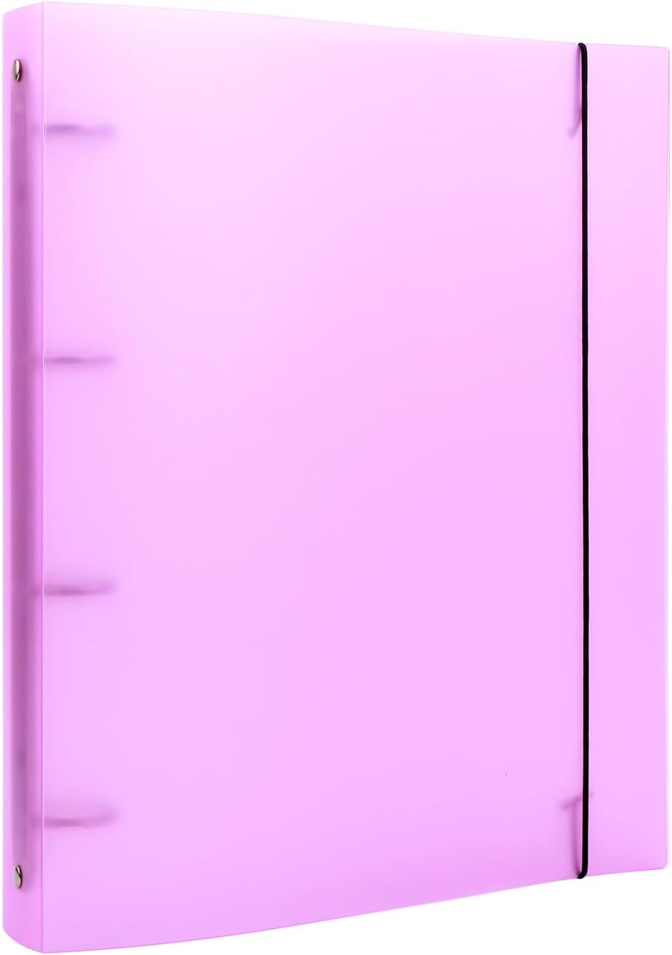 A4 4-Holes Round Ring View Binders Plastic Cover, Refillable Notebook Journal Binder File Folder, Loose Leaf Sheet Protector/DIY Scrapbooking/Binder Cover Protector (Purple)