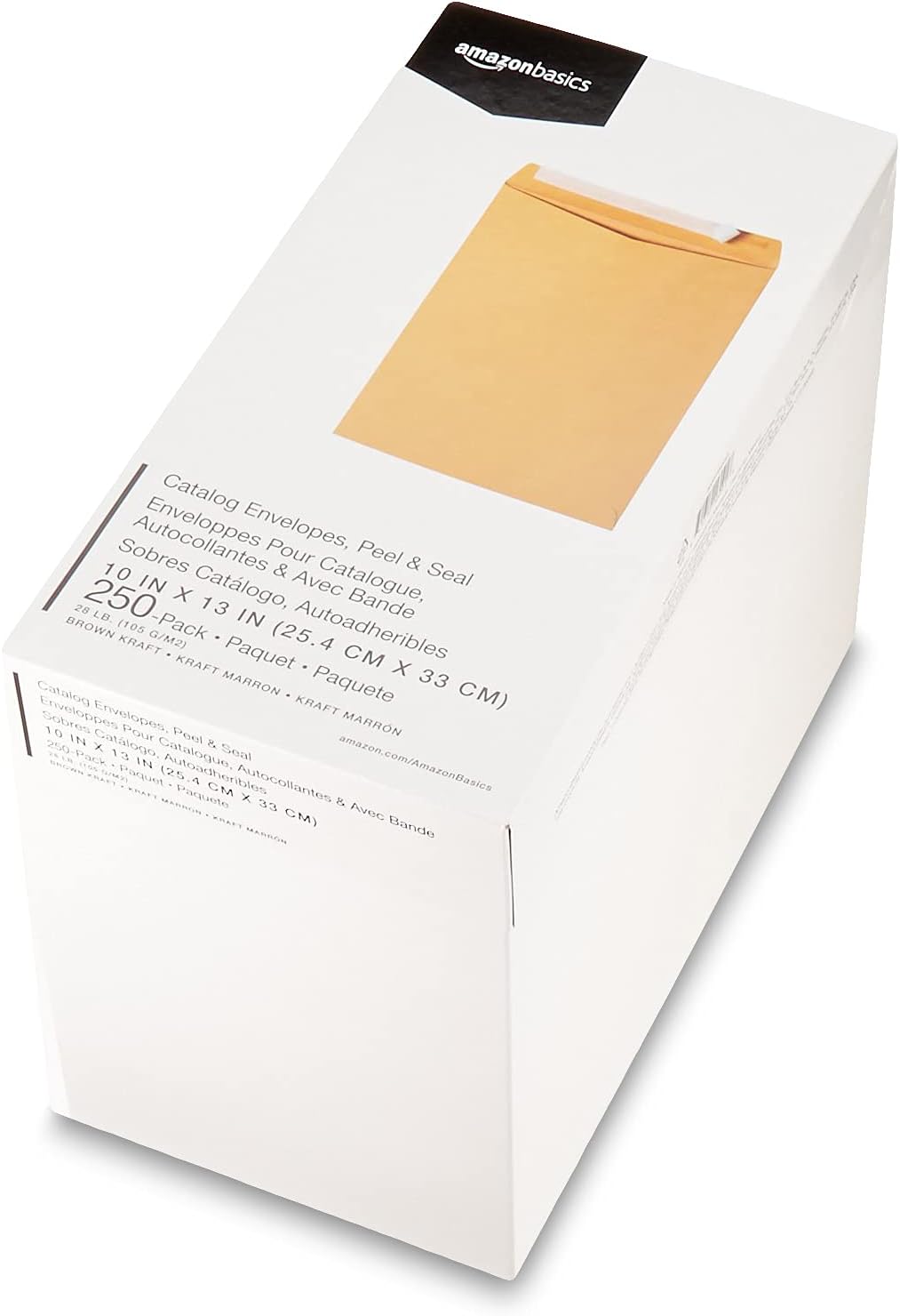 Amazon Basics Catalog Mailing Envelopes, Peel and Seal, 10 x 13 Inch, White, 100-Pack
