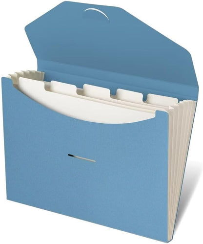 Blue Lake ECOLIFE Recyclable Paper 6-Pockets Expanding File Document Folder Plastic Free, Accordian File Organizer - A4 Letter Size, 200 Sheet Capacity for School, Office, Home Ruby