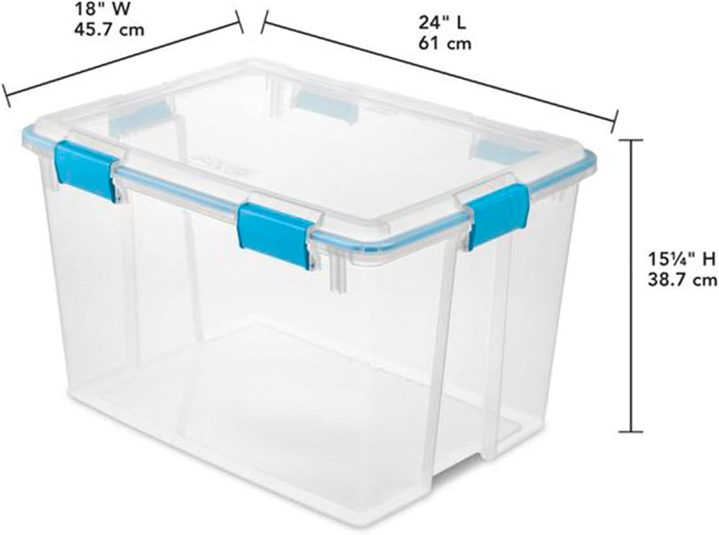 Sterilite 4-Pack Gasket Box, Weather-Resistant Storage Bins with Latching Lids, 32 Quart - Heavy-Duty Organizing Containers for Closet, Bathroom, and Office