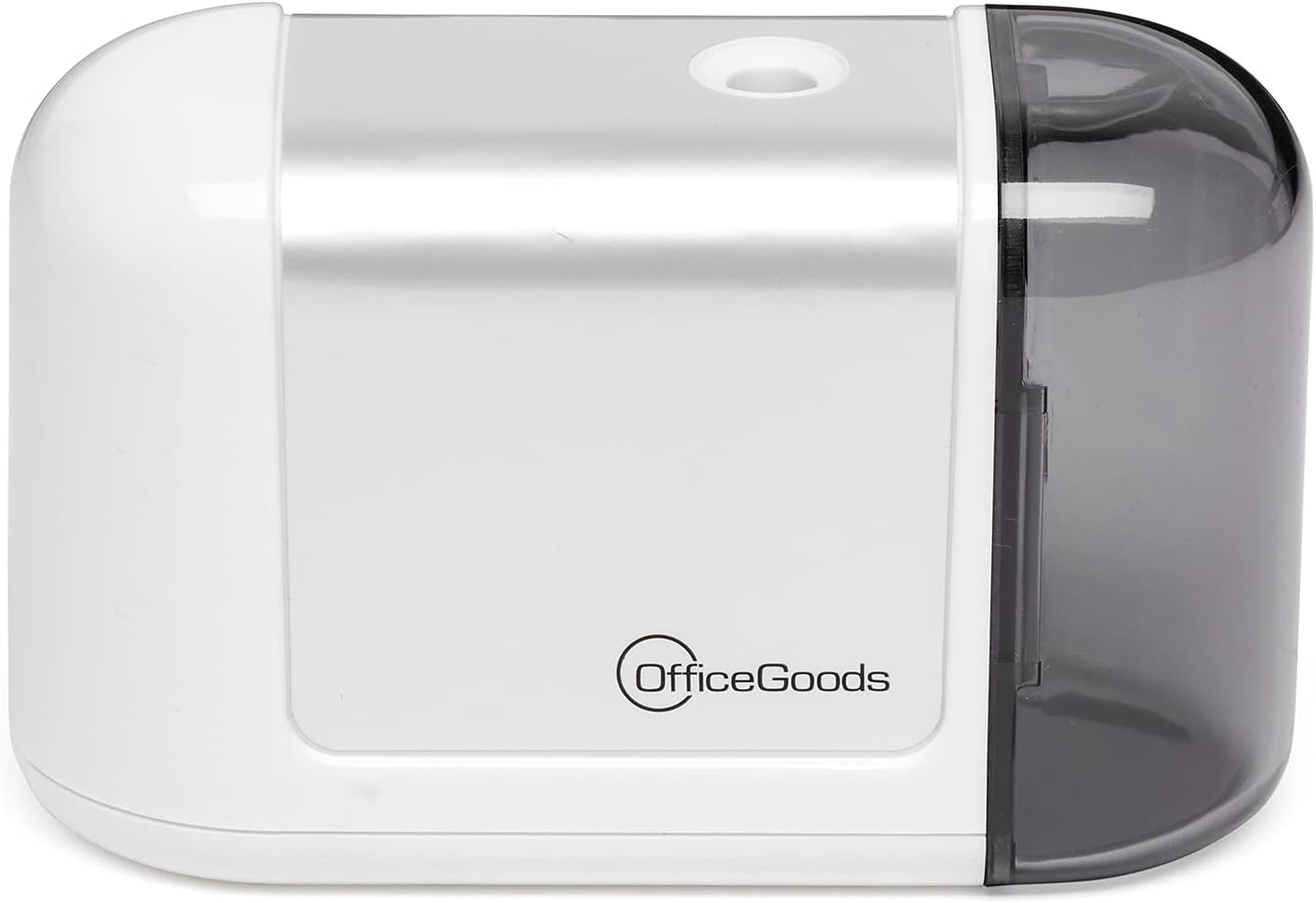 OfficeGoods Mini-Pro Electric Pencil Sharpener - Cordless Portable Sharpener - Battery Operated - Compact & Powerful for Home, Office & School - White