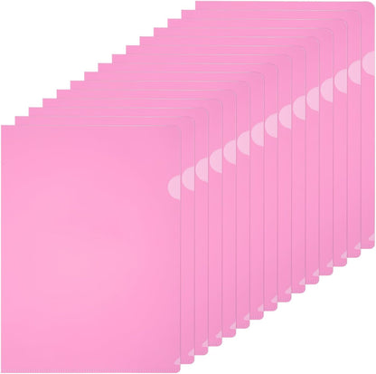 PATIKIL A4 Plastic Folders, 40 Pack Clear Folders L Type Project Pockets Paper Document Jacket Sleeves L Shaped Transparent for Documents Plastic Office File, 8.7x12.2in, Red