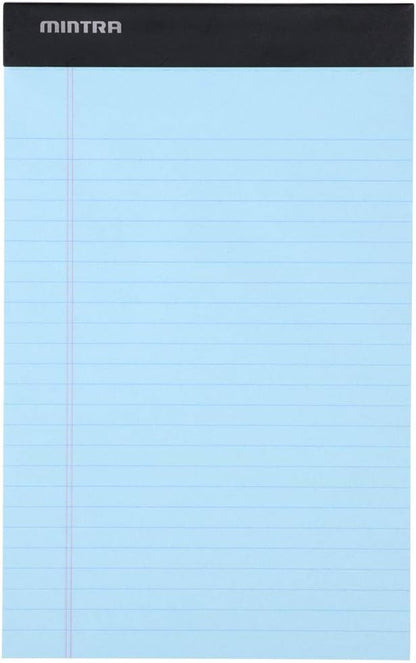 Mintra Office Colorful Legal Pads - Includes 2 Blue, 2 Pink, and, 2 Green Writing Pads, Micro Perforated Lined Sheets, Ideal for Professional & Personal Use, 5"x8" Narrow Ruled, 6 pack Basic Pastel