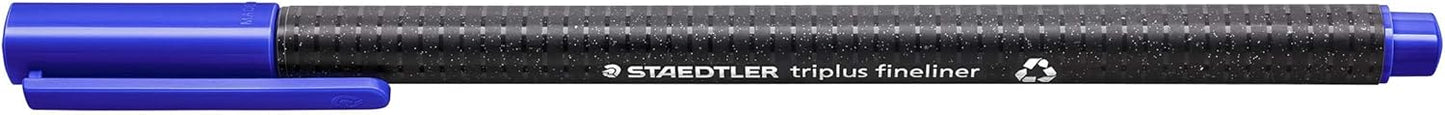 STAEDTLER Triplus Fineliner 334-3 Tips - Blue (Pack of 10)
