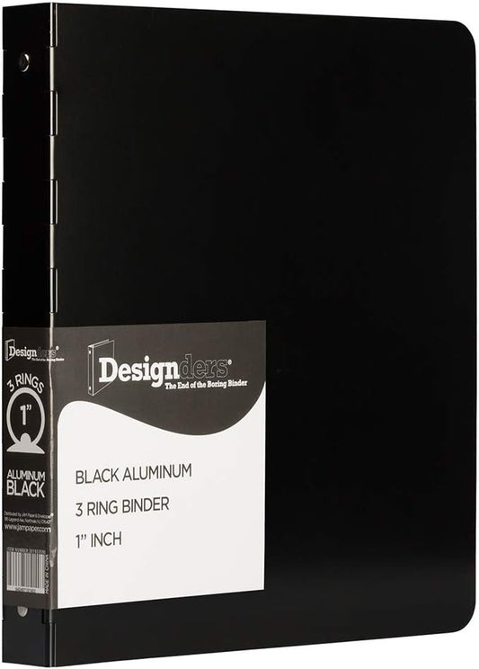 JAM PAPER Aluminium 2 inch Binders - Silver Aluminum 3 Ring Binder - Sold Individually