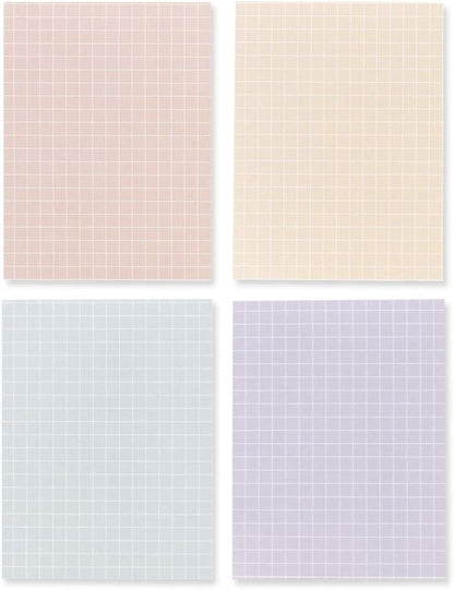 Monolike Memopad Memories design B SET - 4 Packs, 4 Different Designs, 100 Sheets Per Pad, Total 400 Sheets, Note pads, Writing pads, 3.15 x 4.17 Inches