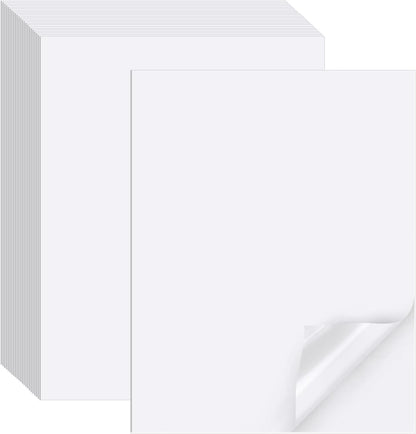 Printable Sticker Paper for Inkjet Printer, 40 Sheets 8.5"x11'' Matte Sticker Printer Paper Full Sheet Labels for Laser/Inkjet Printers, Letter Size