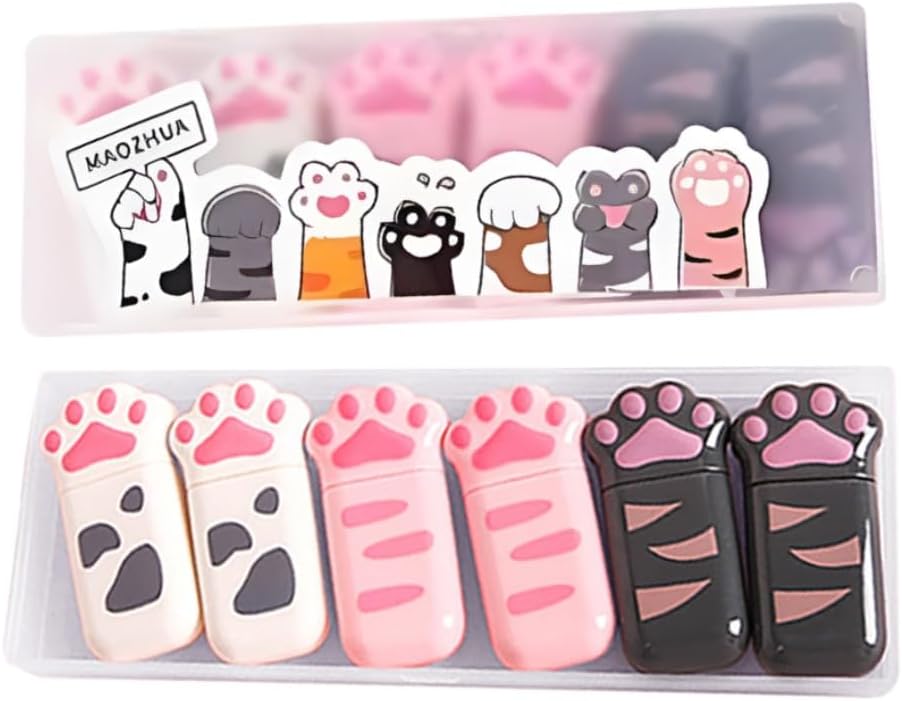 white Corrcetion Tape,4 Pcs Mini Japan Corrcetion Tape Pen,with Easy to Use Kawaii Cat Applicator,Cute Stationery Set Kawaii Birthday Gifts set for Back to School Supplies