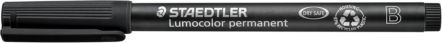 STAEDTLER Lumocolor Permanent Pen 317 Medium 1.0mm Line - Assorted Colours (Pack of 8) (317 WP8 ST), pack of 8